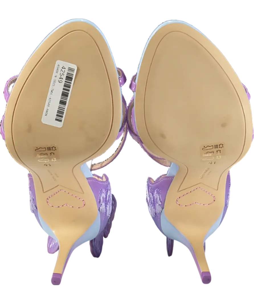Sophia Webster Blue / Lilac Chiara Embroidered Satin Heeled Sandals UK 8 EU 41 👠