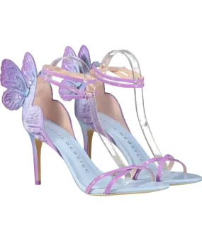 Sophia Webster Blue / Lilac Chiara Embroidered Satin Heeled Sandals UK 8 EU 41 👠