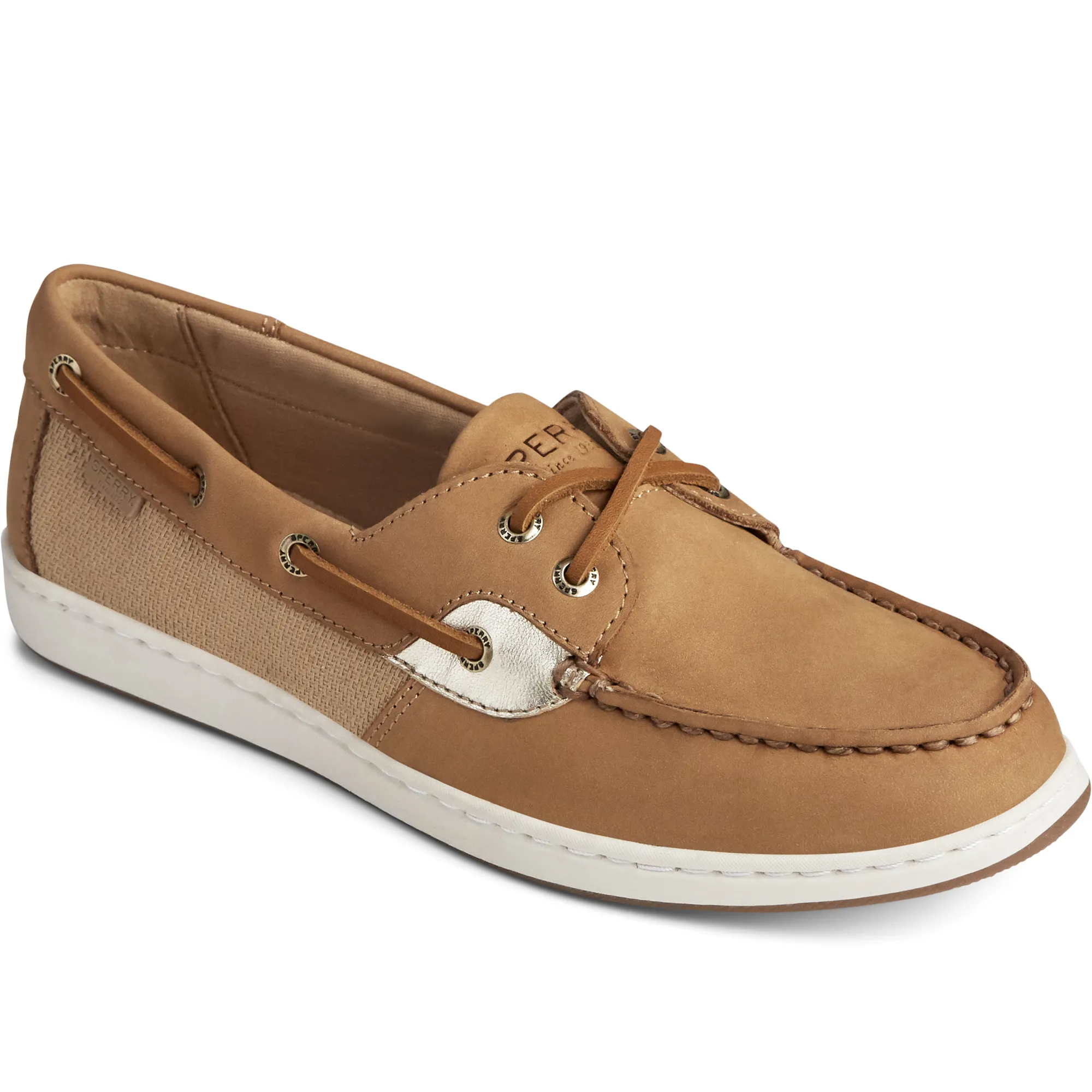 Sperry Women's Coastfish Woven Boat Shoe - Tan (STS85161)