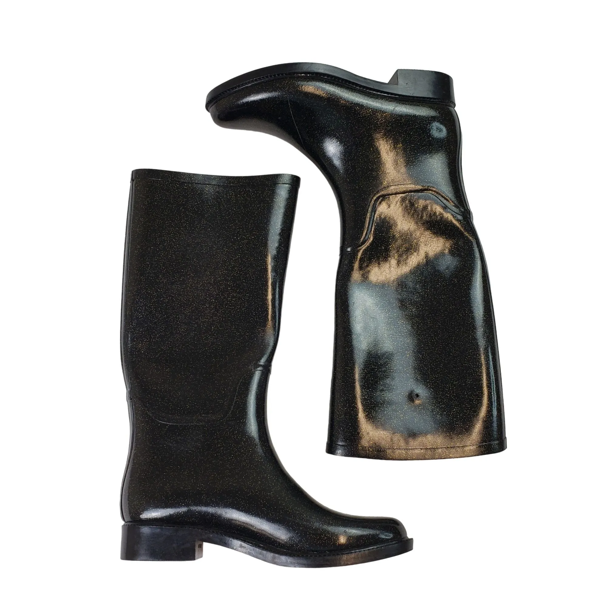 Ted Baker London Gold Glitter Rain Boots Size 7