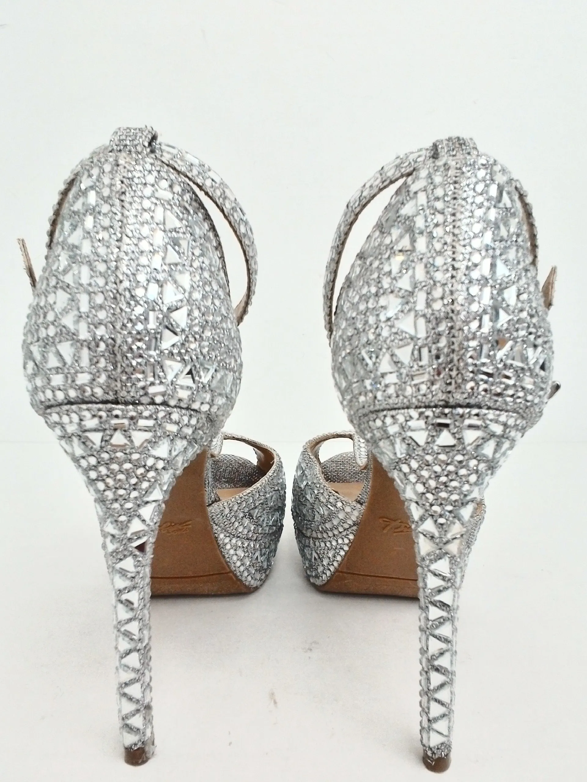 Thalia Sodi Women's Chace Silver Heeled Sandals Size 7.5 M
