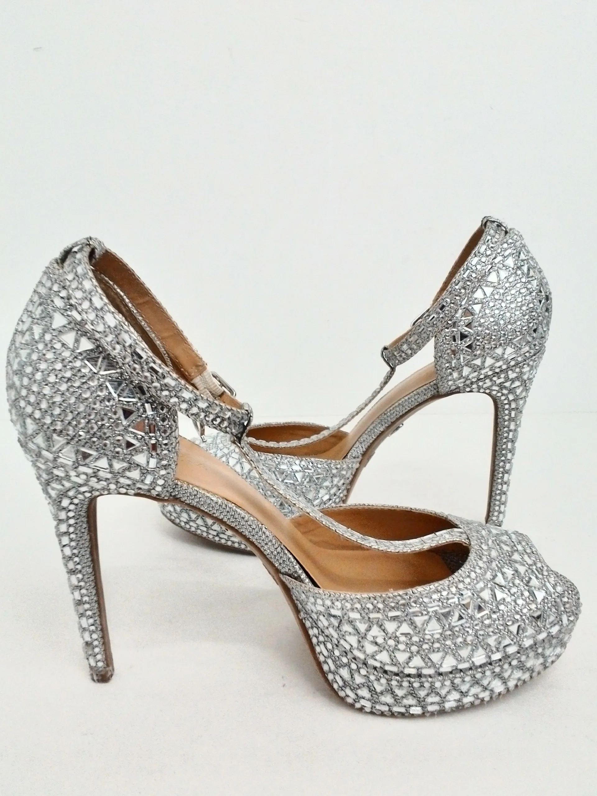 Thalia Sodi Women's Chace Silver Heeled Sandals Size 7.5 M