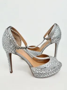 Thalia Sodi Women's Chace Silver Heeled Sandals Size 7.5 M