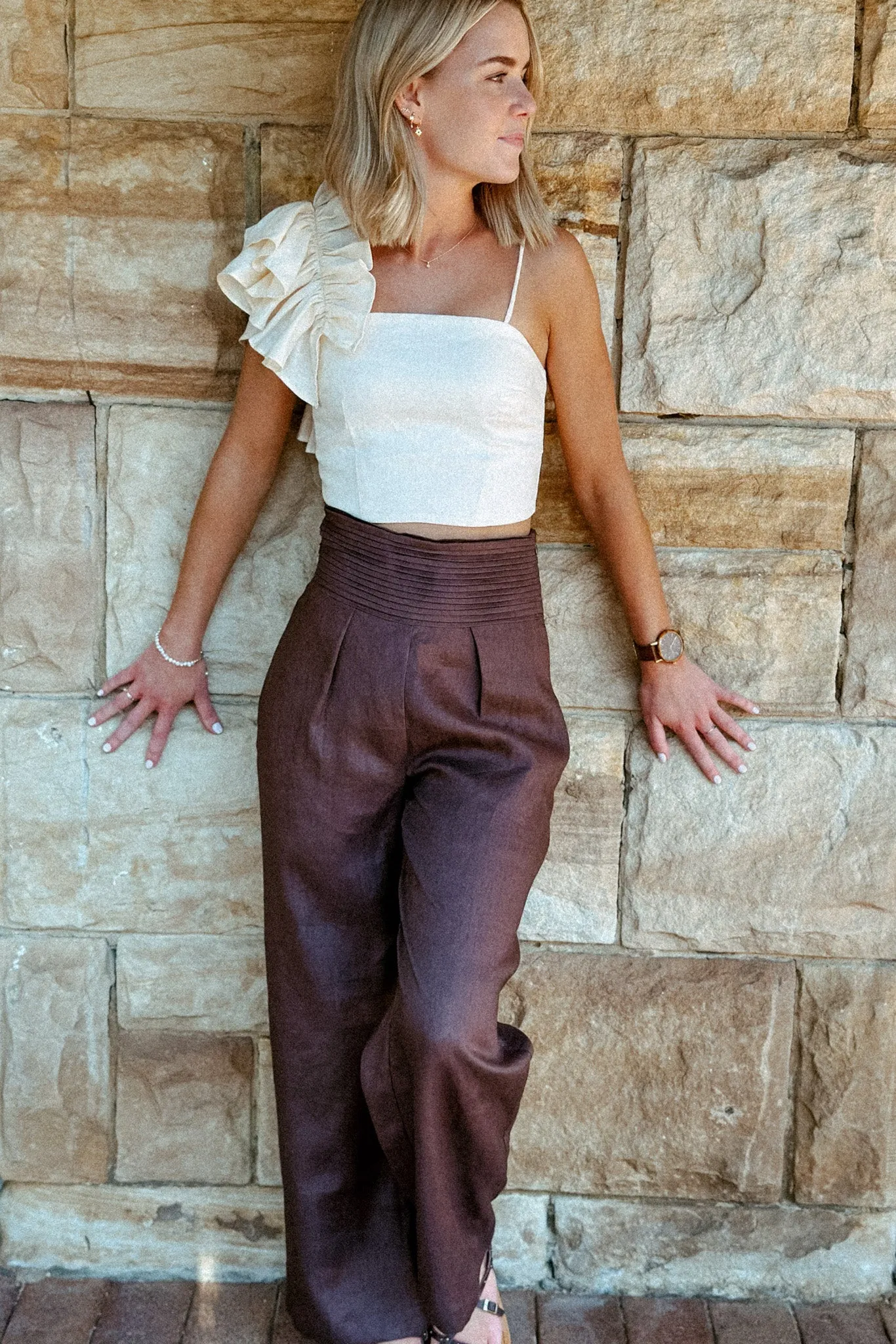 THE MONTE TUXEDO PANT BROWN