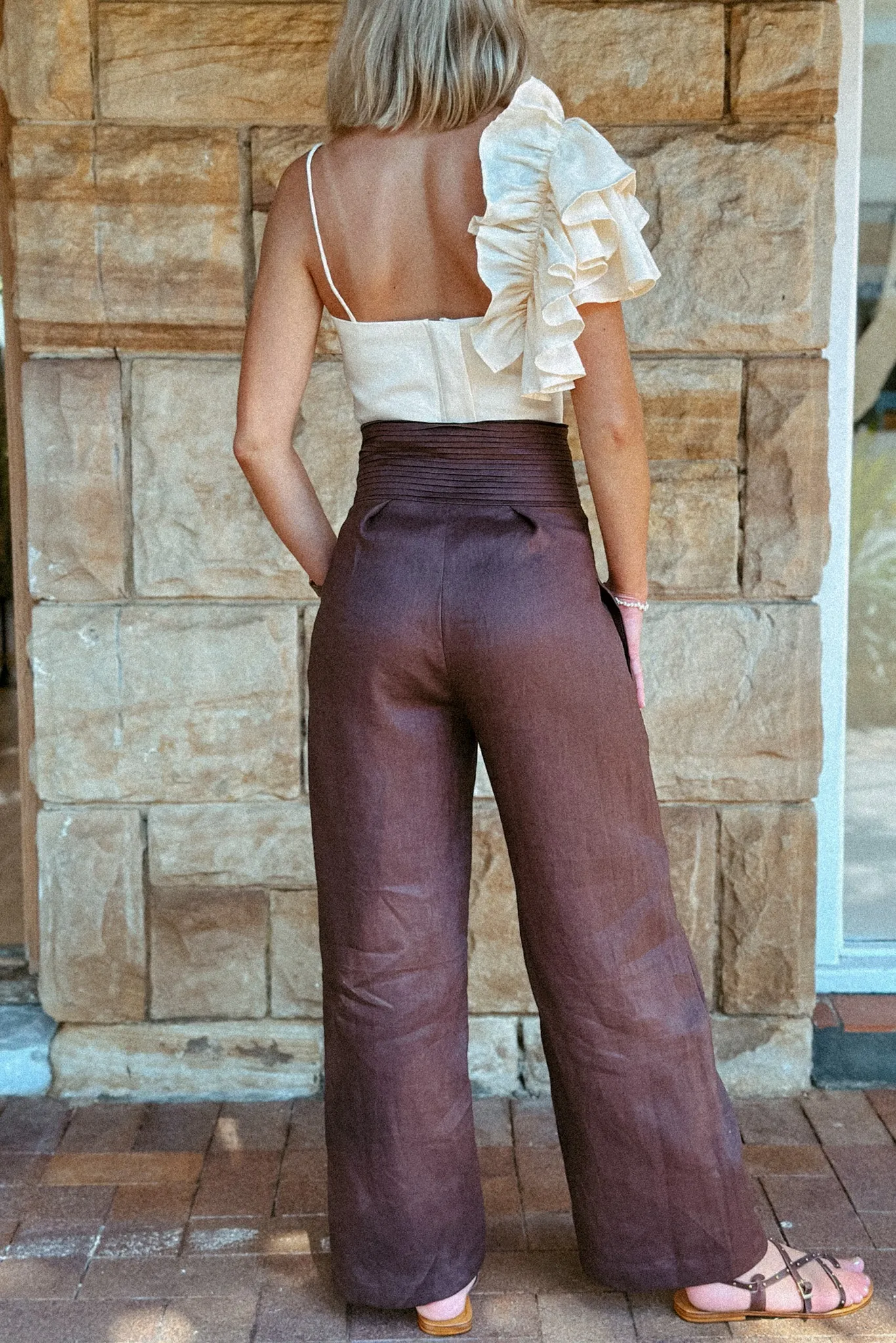 THE MONTE TUXEDO PANT BROWN
