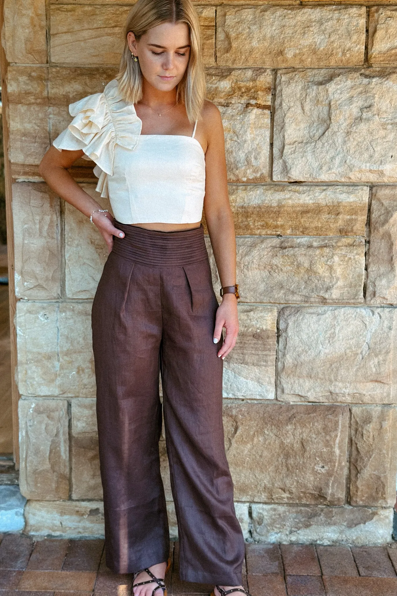 THE MONTE TUXEDO PANT BROWN