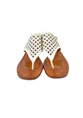 Tory Burch white leather heeled sandals size 9