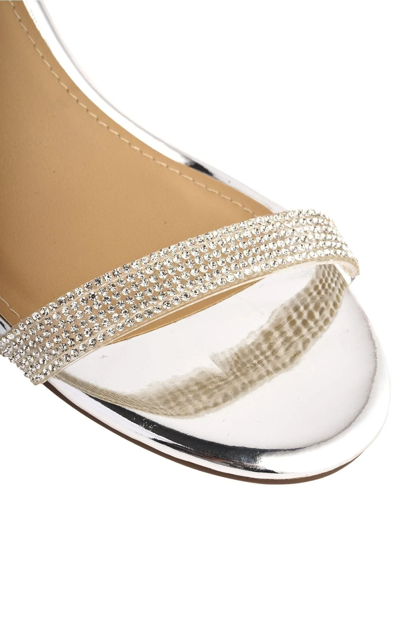 Venice Low Block Heel Sandals In Silver