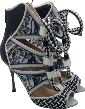 Vero Cuoio Black Monotone Heeled Sandals UK 2 EU 35 👠