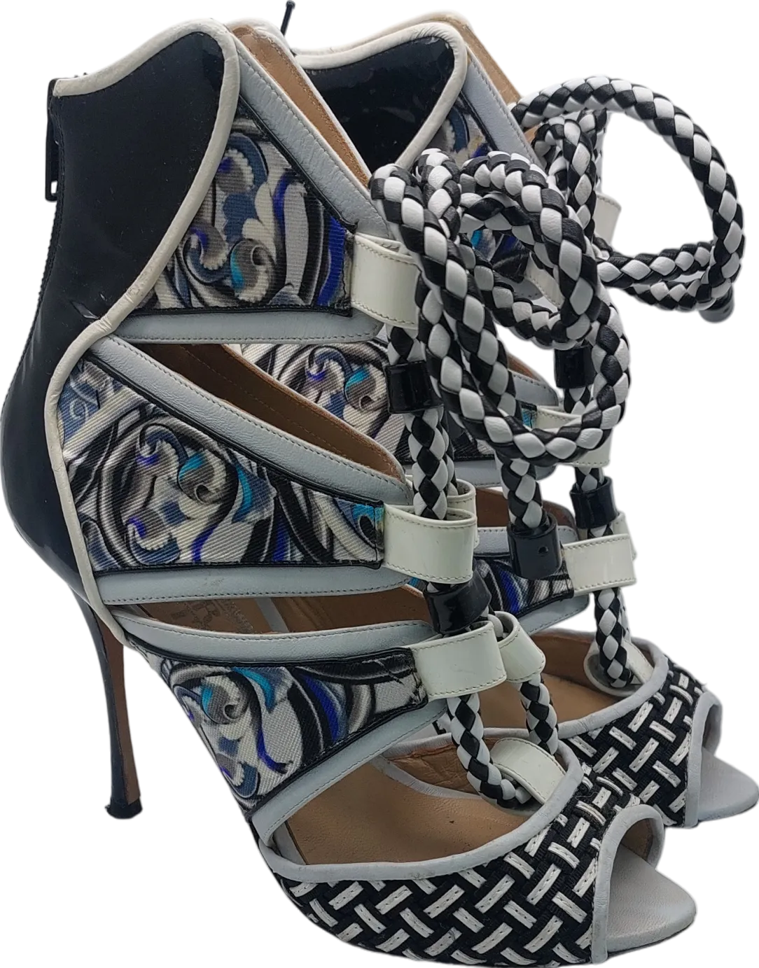 Vero Cuoio Black Monotone Heeled Sandals UK 2 EU 35 👠