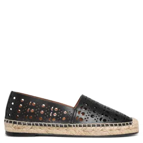 Vienne black leather espadrilles