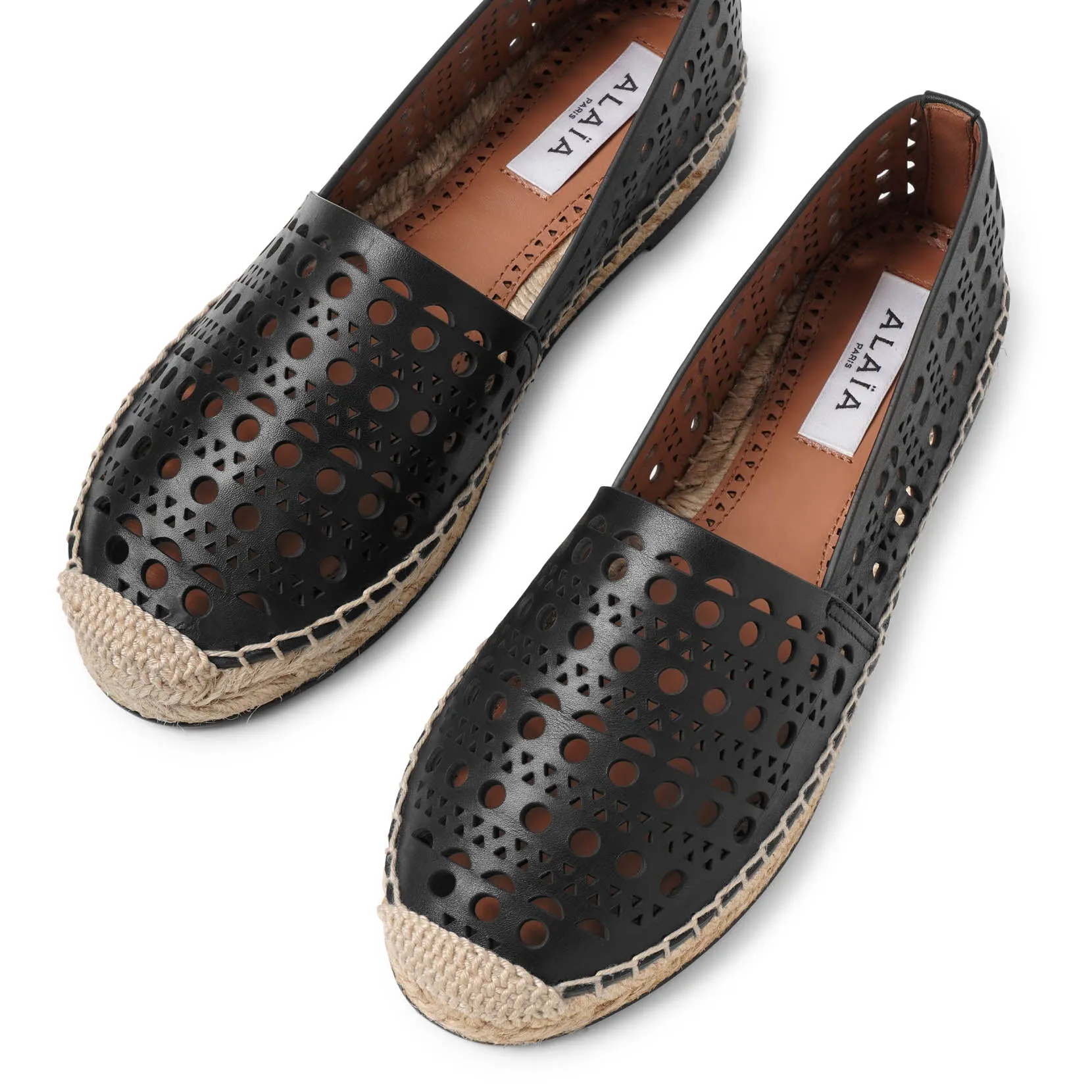 Vienne black leather espadrilles