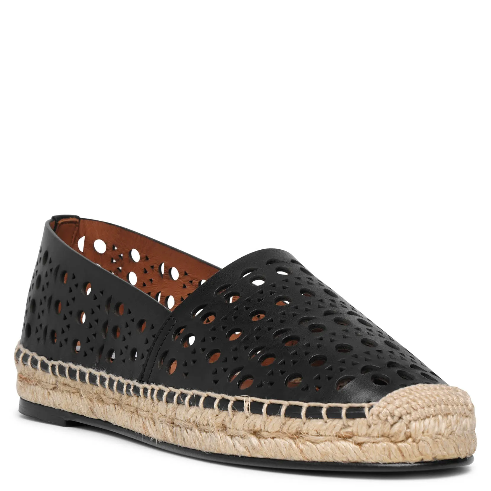 Vienne black leather espadrilles