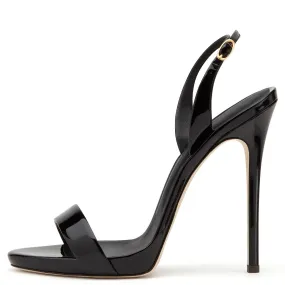 Women's Patent Leather Slingback Stiletto Sandals